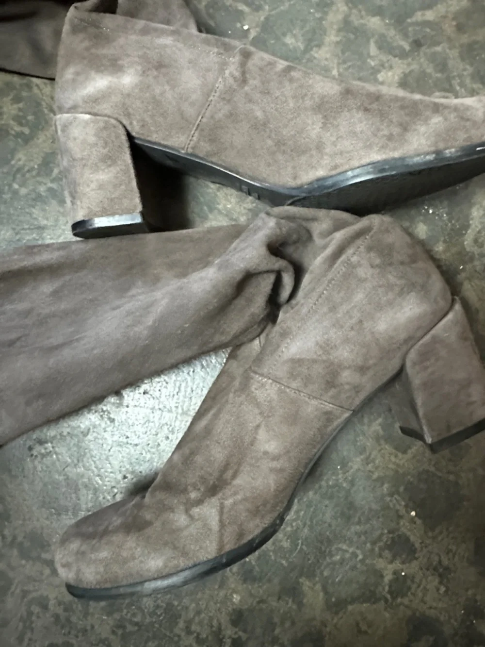 Stuart Weitzman Taupe Suede Over-the-Knee Boots